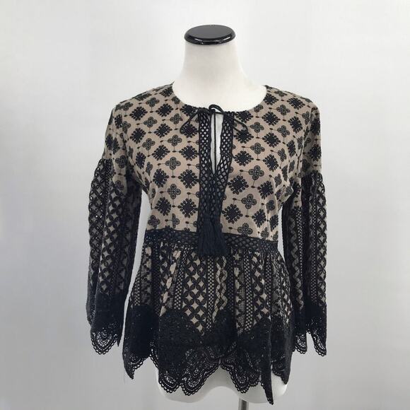 Kobi Halperin Cassandra Eyelet Peasant Blouse - Picture 2 of 8